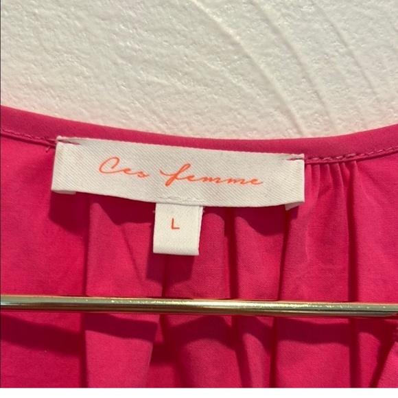 Anthropologie style Ces Femme Vibrant Pink Midi Dress size L - Picture 6 of 6